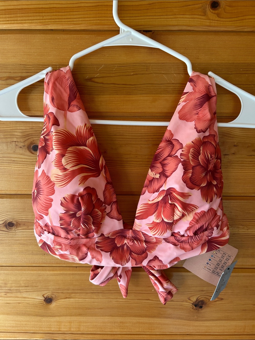 Shade & Shore Pink Floral Bikini Top
